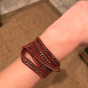 Chan Luu red beaded wrap bracelet